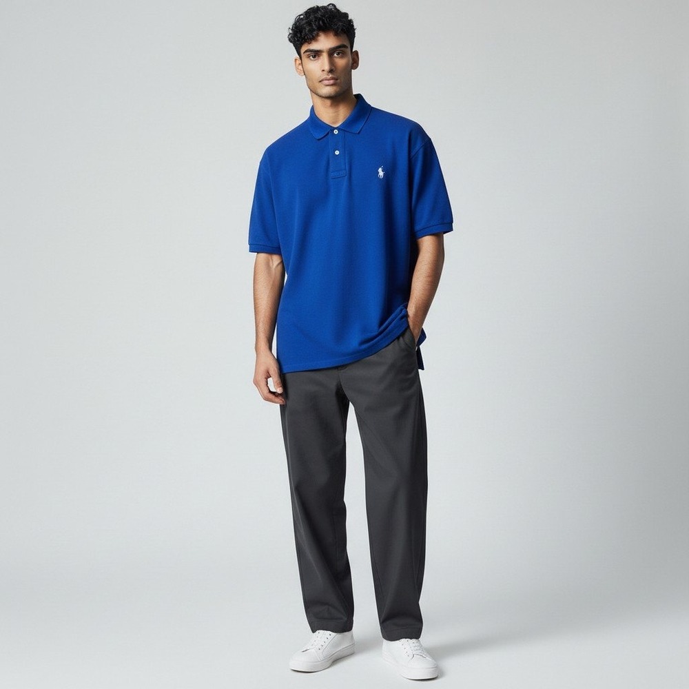 Polo Ralph Lauren Polo Shirt Large Blue Classic Fit Short Sleeve Pony Logo